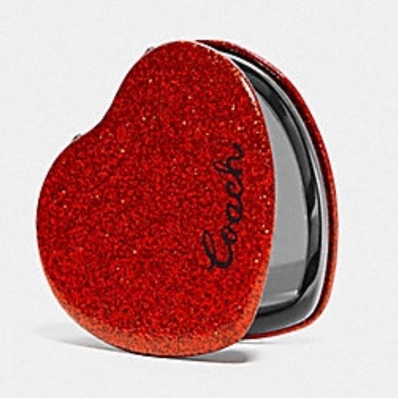 Coach Accessories Hp Coach Glitter Heart Mirror Compact Poshmark